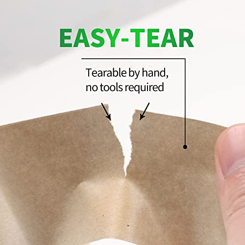 TAPEBEAR Eco-Friendly Kraft Paper Tape, Biodegradable Kraft Paper Tape, Recyclable Writable Packing Tape, Non-Coated Surface for Masking, Sealing, 2inch x 60yards, 6Rolls