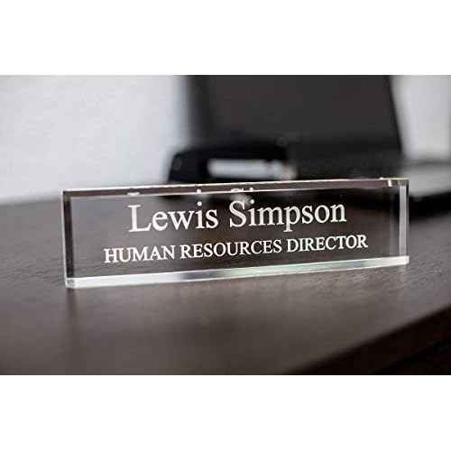 SignsByLITA Personalized Acrylic Desk Name Plate 2" x 8" - Office Desk Accessories D?cor