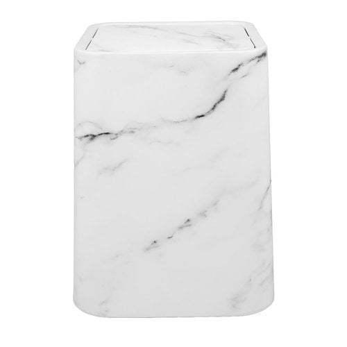 Veemoon Marble Pattern Trash Can with Lid Square Bathroom Kitchen Waste Bin Cute Trash Container for Home Office and Hotel