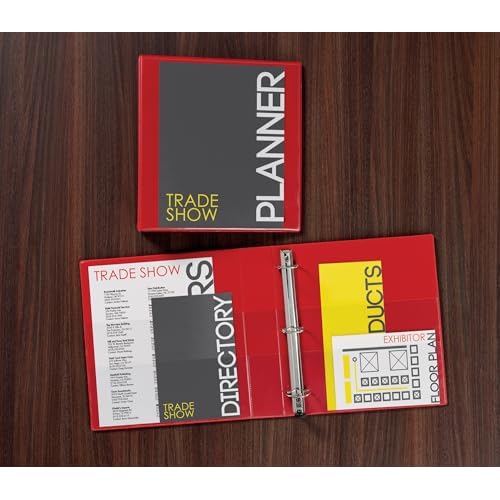 Avery Heavy-Duty Clear View 3 Ring Binders, 3 Inch EZD Rings, 2-Pack of Red Binders (39701)