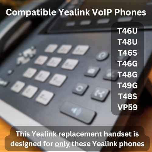 Yealink Replacement Handset Accessory for T46G, T46S, T46U, T48G, T49G, T48U, VP59 Office Desk Telephones and Microfiber Cleaning Cloth