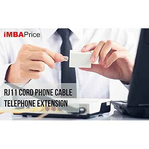 iMBAPrice 50 Feet Long Telephone Extension Cord Phone Cable Line Wire - Black