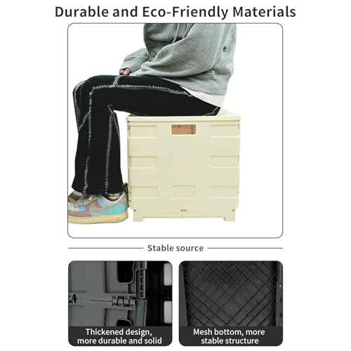 Folding Utility Shopping Cart,Rolling Plastic Cart with 2 Wheels and Lid,Large Capacity Collapsible Shopping Trolley for Home,Shop