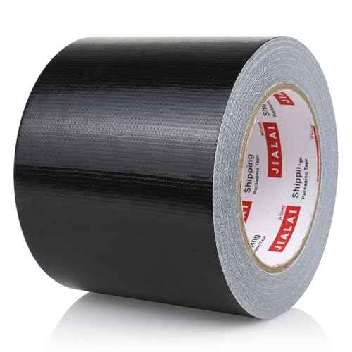 Wide Duct Tape, Industrial Grade 30Yards (90 ft) 4 Inch Black Tape, 9 Mil Heavy-Duty, Waterproof, Strong, Flexible, No Residue, for Crafts & Home Improvement (Black, 4'' x 90ft)