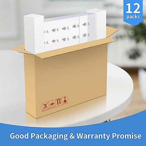 SUNEE 12 packs Clear Plastic Sign Holders for 8.5x11 Paper, Vertical L-shape Frame for Displaying Signs and Menus