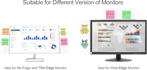 2 Pieces 11.8" Monitor Memo Board for Frameless & No Edge Monitors - Sticky Note Holder