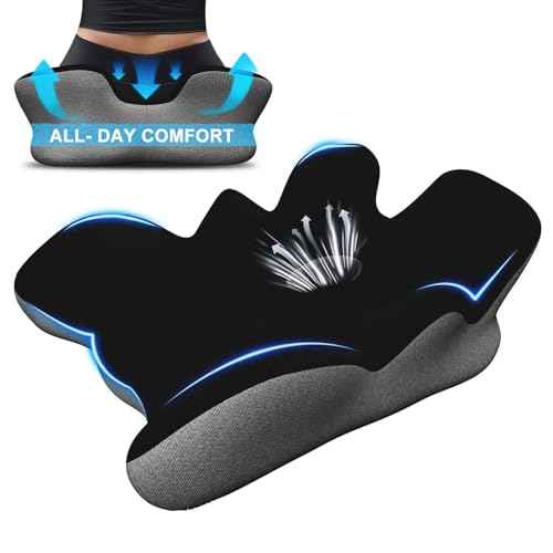 Seat Cushion for Hip Coccyx Pressure Relief, 6in Thick Extra Large Ergonomic Memory Foam Cushions for Sciatica Pain Relief, Sitting Seat Pad on Chair, Drive Seat, Wheelchair, Airplane,All Day Comfort