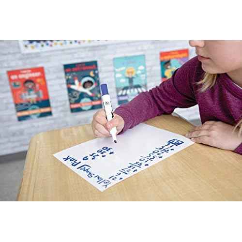 GoWrite! PACASB8511 Self-Adhesive Dry Erase Sheets, White, 8-1/2" x 11", 30 Sheets