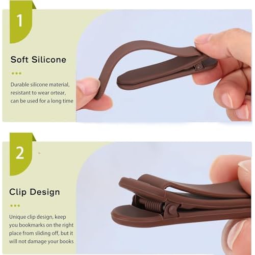 3Pcs Bookmark Book Marks, Silicone Book Marks for Reading Women Men Kids Book Lovers, Automatic Book Mark Smart Book Marker Clip Page Holder Reading Accessories School Supplies Gifts for Students