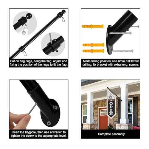 Coffee Open Flag, Double-Sided Coffee Hanging Banner with Flagpole Kit & Bracket ? Coffee Signs for Caf?s, Coffee Shops, and Street Vendors (Black-B, 27")