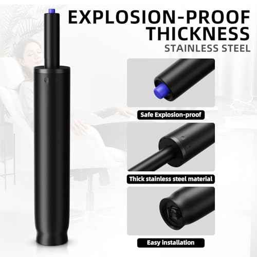 Sytopia Office Chair Cylinder Replacement, Heavy Duty Pneumatic Gas Lift, Universal Fit for Desk and Gaming Chairs, 11.5 to 17.5 Inch Adjustment