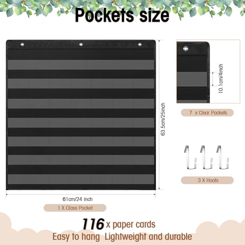 Fulmoon Eucalyptus Classroom Calendar Pocket Chart Set Black & Eucalyptus