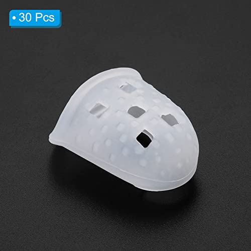 PATIKIL 0.91 Inch Clear Silicone Finger Tips 30 Pack - Thimbles for Guitar Sewing Office
