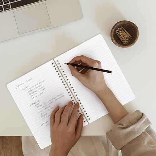 ZICOTO Aesthetic Spiral Notebook Set of 3 For Women - Cute College Ruled 8x6 Journal/Notebook with Large Pockets And Lined Pages - Perfect Supplies to Stay Organized at Work or School