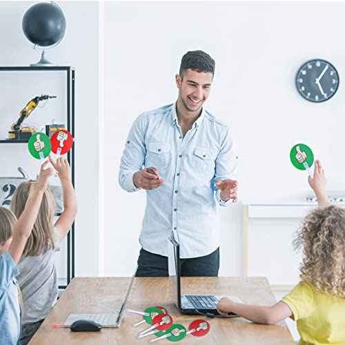 Macarrie 150 Pack Thumbs up Thumbs Down Classroom Voting Paddles Handy Teacher Classroom Event Supplies Plastic Sign Green Red Yes or No Paddles True False Sign for School Student