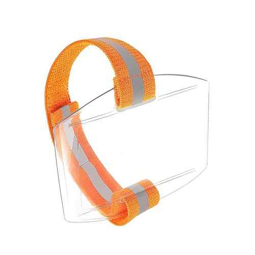 Arm Badge Holder Armband with Adjustable Strap IDs Cards Sleeve Plastic Name Label Badge Holder for Work Pass Universal Armband Wristband Pouch Sleeve