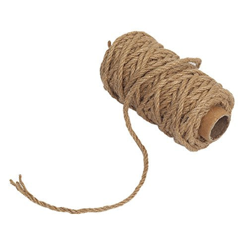 Tenn Well 66ft 4mm Natural Jute Twine - Thick Garden String, 20m Coil