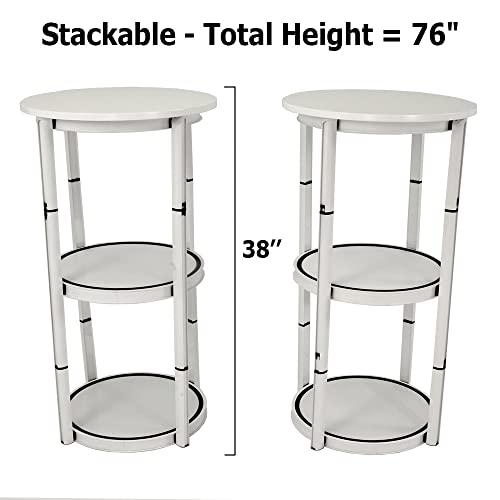 Portable Trade Show Display Counter Set with Stackable Shelves & Plastic Panels