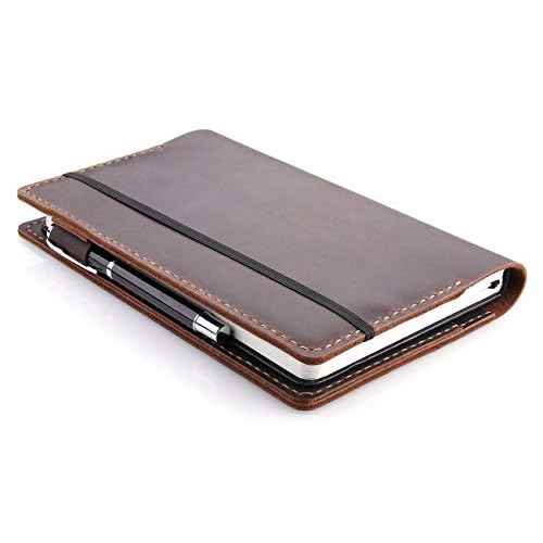 Robrasim Leather Journal Cover Fits for Moleskine Large Hard Cover Notebook, Handmade Vintage Leather Cover for 5"x8.25" Hardcover Notebooks - Coffee