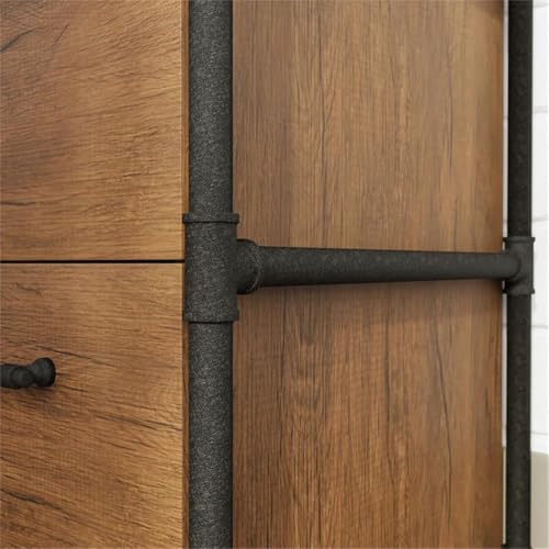 Sauder Iron City Lateral File, Checked Oak Finish