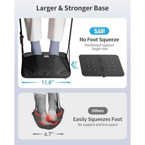 SAIJI Foot Hammock for Plane Travel, Upgraded Airplane Foot Hammock for No Feet or Leg Clashing, Portable Airplane Foot Rest with Warm & Privacy Cover, Long Flight Air Travel Essentials to Relax Feet