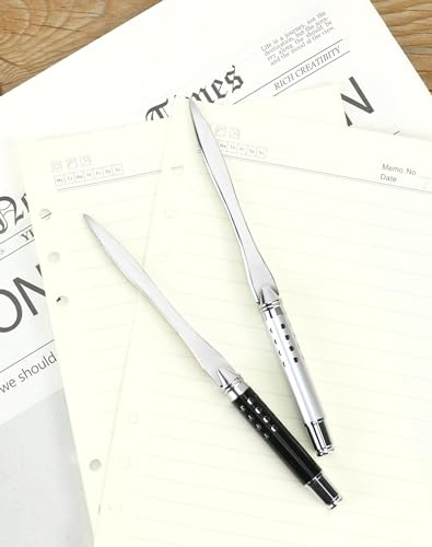Metal Letter Opener with Safe Edge - Ergonomic Envelope Cutter for Office & Home