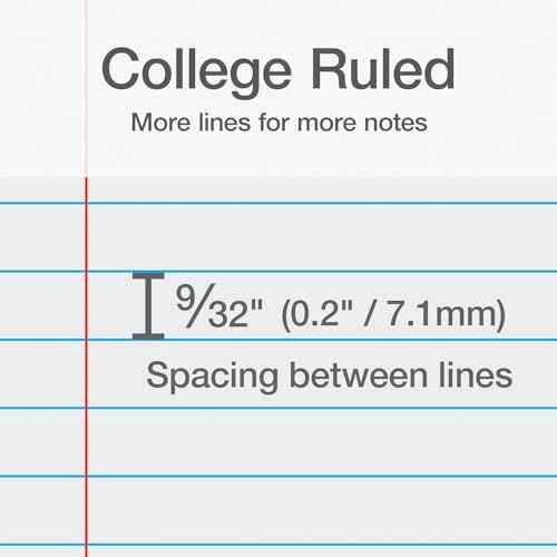 Oxford 3 Subject College Ruled Spiral Notebook 8.5x 11 - Poly, Water Resistant Cover - 150 Sheets, 6 Pack