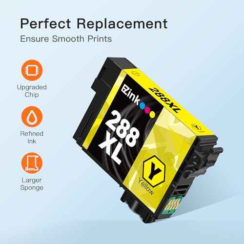 E-Z Ink Remanufactured Ink Cartridge Replacement for Epson 288XL 288 XL T288XL High Yield to use with Expression Home XP-330 XP-430 XP-446 XP-440 XP-340 (Upgraded Version, 4 Pack)
