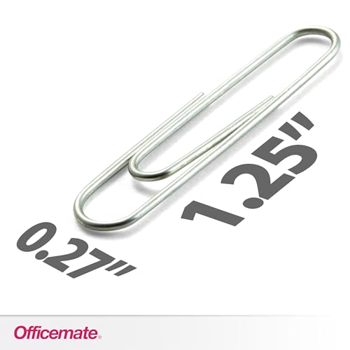 Officemate Premium #1 Paper Clips, 1,000 Count (10 Boxes of 100) – Silver, 1000-Count Value Pack