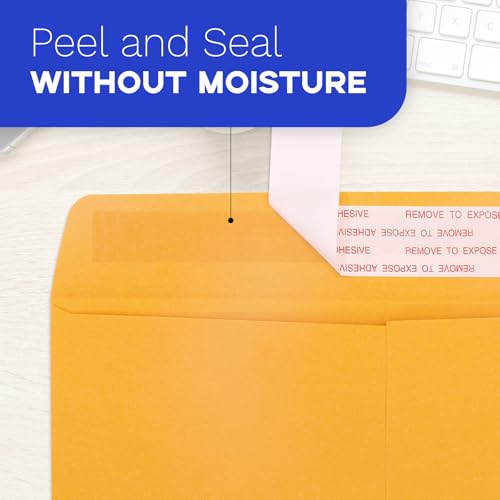 Goefun Yellow 6x9 Manilla Envelopes, 50 Pack - Self Seal Mailing & Office Envelopes