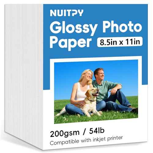 300 Sheets Glossy Photo Paper, 8.5in x 11in Inkjet Photo Printer Paper, Picture Paper for Photos, Calendars, Brochures, Cards, Menus(200gsm / 54lb)
