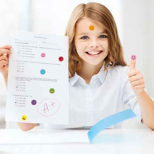 6000 Piece Happy Smile Face Stickers - Colorful Round Stickers for Students & Teachers