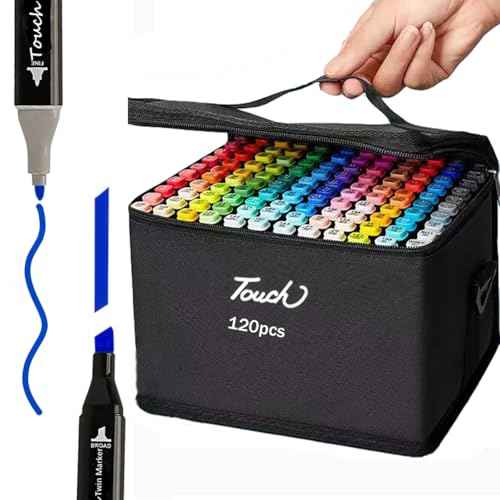 Alcohol Markers for Adults and Kids - Coloring Marker Set, Alcohol Ink Markers with Fine & Chisel Dual Tips, 120 Colors Drawing Marker with Stand Case and Carrying Bag