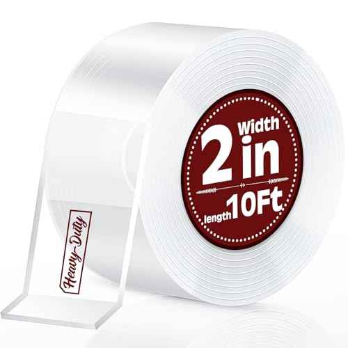 2In x 10Ft Heavy Duty Double Sided Tape, Removable Nano Tape, Transparent Multipurpose Mounting Tape for Home and Office