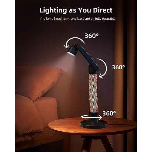 Lytmi 3-in-1 LED Desk Task Reading Light for Office, CRI95 Eye-Caring Architect Desk Lamp, 360¡ÆRotatable Swing Arms, Dimmable Table Lamp with Atmosphere Lighting for Computer Monitor Desktop Bedside