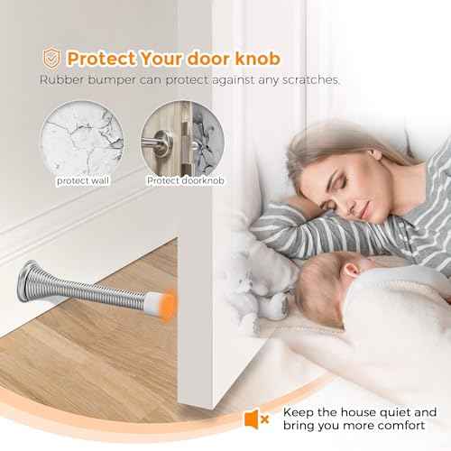 Ravinte Door Stoppers, 48 Pack Satin Nickel Spring Stops With Rubber Bumper for Bottom of Door