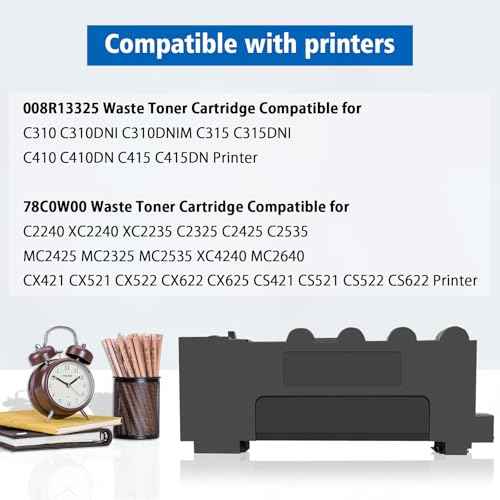 Compatible 008R13325 78C0W00 Waste Toner Cartridge for Xerox C310 C315 C410 C415 Lexmark C2240 XC2240 XC2235 C2325 C2425 C2535 MC2425 MC2325 MC2535 XC4240 MC2640 CX421 Printer Collector