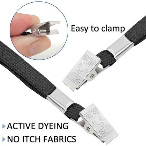 400 Pack Neck Lanyard Bulk with ID Card Holder Lanyards for ID Badges Vertical Name Badge ID Card Holders Flat Neck Lanyards with Clip for Nurses Teacher Students, Black