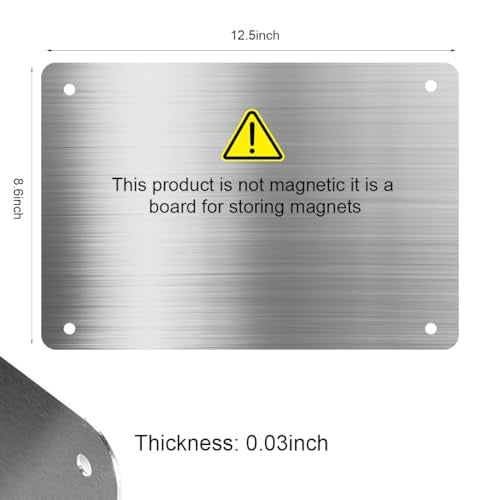 Magnetic Bulletin Board 12.5 x 8.6 Inches Wall Display Metal Sign with Mounting Hardware