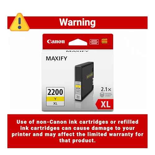 Canon PGI-2200XL Genuine Yellow Ink Tank, Compatible with IB4120, MB5420, MB5120, IB4020, MB5020, and MB5320 (Optional) Printers