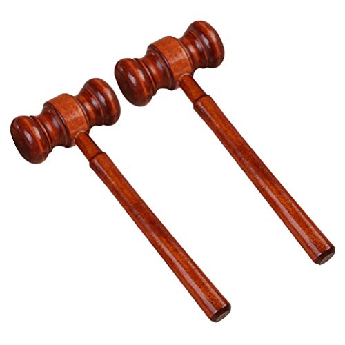 2 Pcs Wooden Judge Gavel Set for Courtroom, Auction & Decor