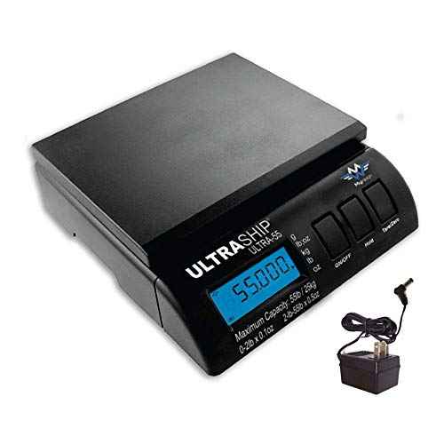 My Weigh UltraShip 55lb. Digital Scale Pro Savings for Pizzeria, Restaurant, Bakery, or Shipping Usage Battery or AC Operated 4-Pack