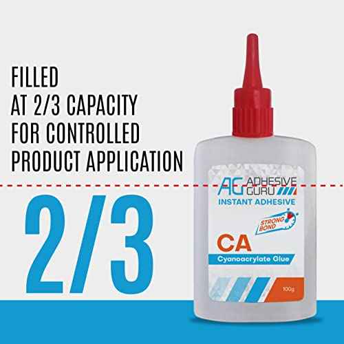 Adhesive Guru CA Glue with Activator for Woodworking (4 x 3.5 oz - 4 x 13.5 fl oz) Cyanoacrylate Glue for Metal, Plastic, Rubber, DIY, Crafts, Fast Bond Repairs (4 Pack)