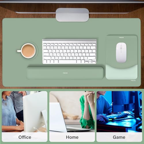 MOSISO Antique Green Keyboard & Large Gaming Mouse Pad Set with Wrist Rests