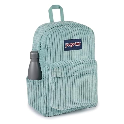 JanSport Superbreak Plus FX Backpack - Work, Travel, or Laptop Bag with Water Bottle Pocket - Surreal Corduroy Sage
