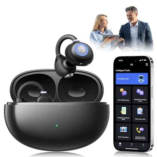 AI Translation Earbuds Real Time, 163 Languages & Accents Translator Ear Buds Aud?fonos Traductores Ingl?s Espa?ol Open Ear Earbuds Wireless Headphones for Travel Business Learning