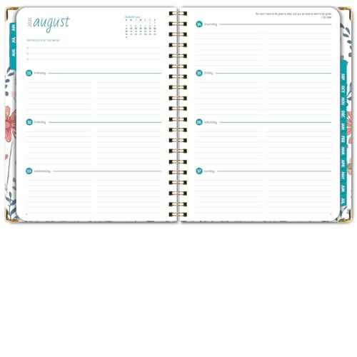 HARDCOVER Academic Year 2025-2026 Planner: (June 2025 Through July 2026) 8.5"x11" Daily Weekly Monthly Planner Yearly Agenda. Bookmark, Pocket Folder and Sticky Note Set (Colorful Botanicals)