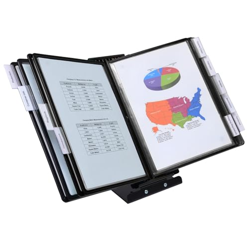 Ultimate Office SwitchFile 10-Pocket Reference Display Organizer Black Pockets