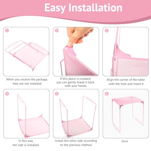 AUECOOME Light Pink Stackable Locker Organizer Shelf for School & Office - 1 Piece