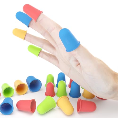 20-Pack Rubber Finger Tip Protectors for Sewing Crafting & Money Counting